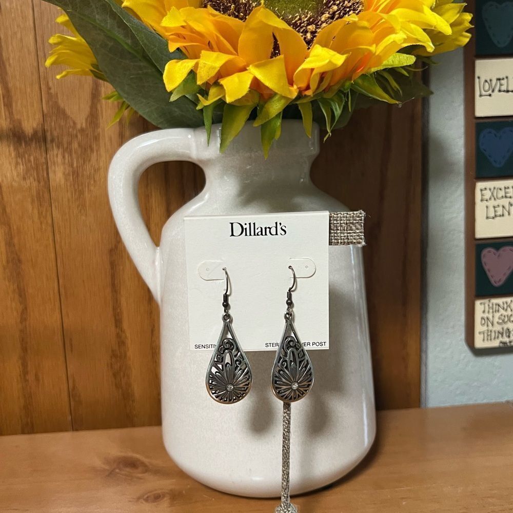 Dillard’s Silver Filigree Drop Earrings #DILL1